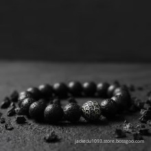 Obsidian volcanic stone bracelet